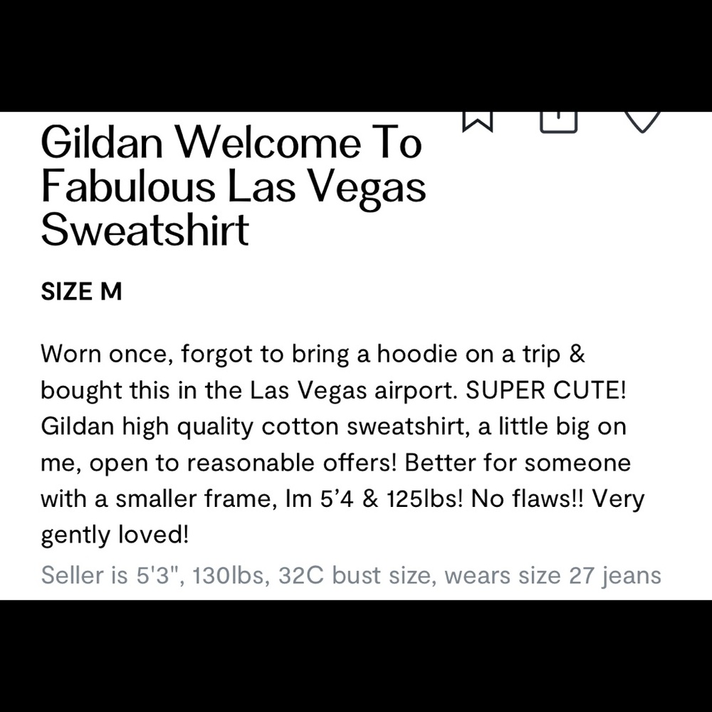 Check pic on listing!Worn once!Cute classic LasVegas hoodie!Open to offers!